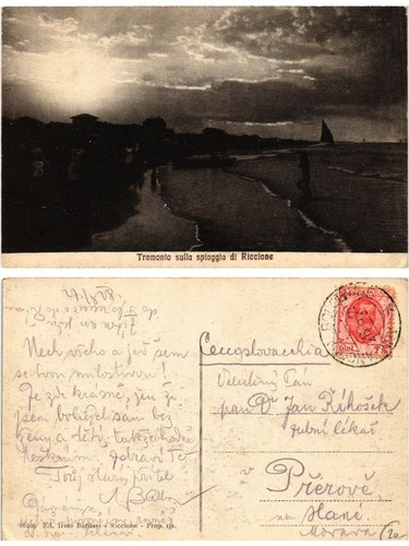 Cpa tramonto sulla spiaggia - cpa,