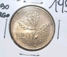 20 LIRE 1957Gambo Del 7 +Largo FDC-UNCIRCULATED SIGILLATA RARA COMPRA  Subito 