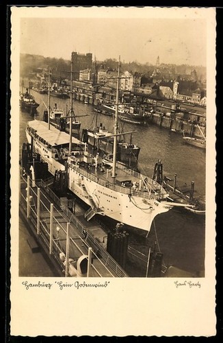Cartolina amburgo nave vela - amburgo,,