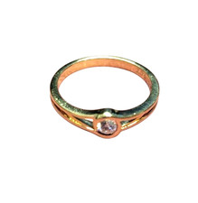 14K Oro Giallo Anello di