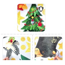 Adesivi Murali Rimovibili Cartoni Orso Cervo Albero di Natale per Pareti Nursery