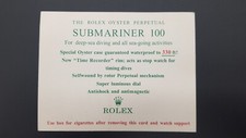 ROLEX CIGARETTE CARD SUBMARINER 100 - ANNI 70/80 -INGLESE