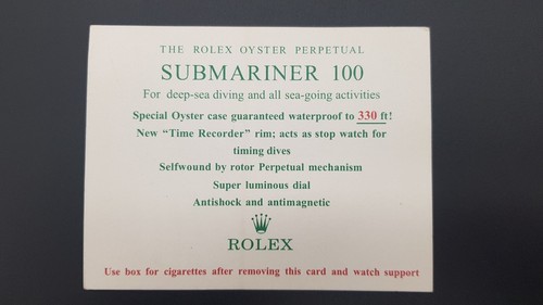 Rolex cigarette card - rolex,