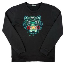 Felpa Kenzo nera cotone tigre
