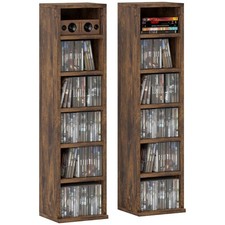 Homcom set scaffali porta cd - homcom, 2