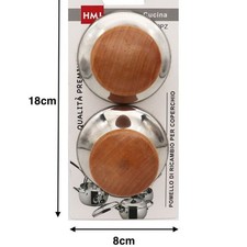 2 PEZZI POMELLO PER COPERCHI RICAMBI UNIVERSALI PENTOLE PADELLE MANICO MARRONE