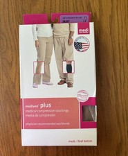 Medi Plus Nero Al Ginocchio, Punta Aperta Taglia 7, Petit, Xwide, TopBand 30-40 MmHg