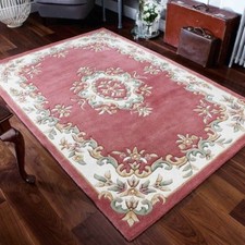 Aubusson Design Tappeto 100% Lana Alta Qualità Super Spessore Tappeto Trapuntato a Mano 25%OF