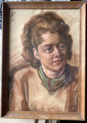 Ritratto pastello firmato - pastello, a.w
