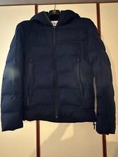 PIUMINO ZARA UOMO BLU CORTO CON CAPPUCCIO TAGLIA "S" - COME NUOVO