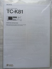 SONY TC-K81 operating