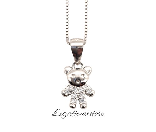 Ciondolo orsetto teddy argento - teddy,