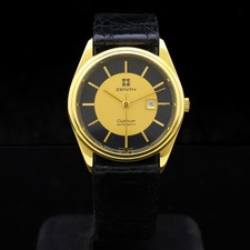 Zenith Captain unisex 32 mm 80s 18 kt  gold automatic  Zenith strap and buckle