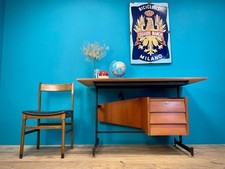 SCRIVANIA MIDCENTURY SCANDINAVA SCRITTOIO INDUSTRIAL 60' TEAK DA CENTRO UFFICIO