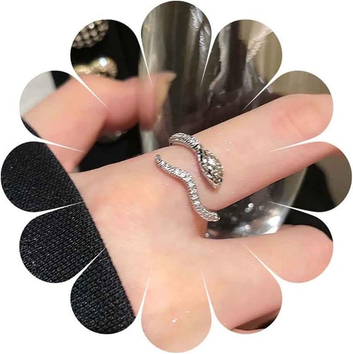 Punk strass serpente anelli - strass,