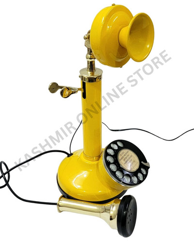 Classic retro yellow telephone - classic,