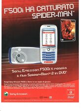 SONY Ericsson F500i Spider-Man Phone Pubblicità advertising poster 28x21 cm