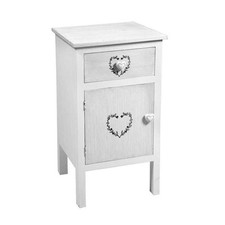 VINCY CASSETTIERA CON DECORO CUORE A 1 CASSETTO E 1 ANTA 40X39XH70CM