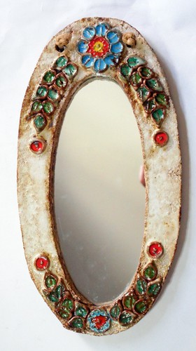 Miroir ovale céramique - miroir, en