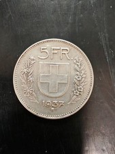 SVIZZERA 5 FRANCHI 1937