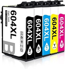 5 cartucce stampante per Epson 604 XL Expression XP 2200 3200 4200 WF 2950 2930