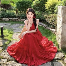 Abito Rosso Boho Lungo Estivo