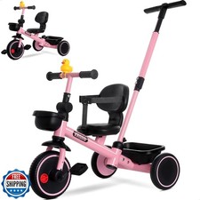 KRIDDO Triciclo 2 in 1 per Bambini 1,5-5 Anni, Triciclo a Spinta con