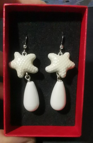 Orecchini ceramica bianc - orecchini,