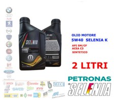 OLIO MOTORE AUTO DIESEL BENZINA SELENIA K 5W40 2 LT ACEA A3 API SL CF SINTETICO
