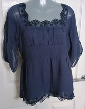 Top Kookai navy taglia 40 (12) seta