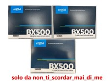 HARD DISK HD INTERNO STATO SOLIDO SSD CRUCIAL BX500 240GB 480GB 500GB 1000GB 1TB