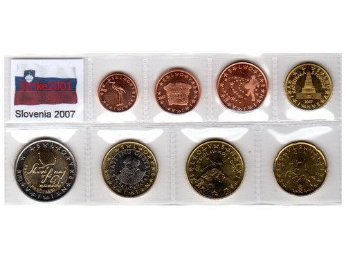 Euro slovenia 2007 8 monete - euro,