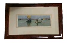 Dipinto Marina , Laguna Venezia , Olio Su Tavola Primi 900 Italia