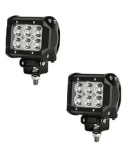 Coppia Fari SUPPLEMENTARE PROFONDITA  12V 24V 18W 6 LED  Completi Di Staffa