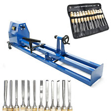 Tornio per legno da 400 watt e scalpelli sgorbie 12 utensili per intaglio