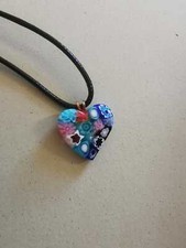 Collana cuore blu azzurro