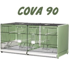Gabbia cova 90 2gr per canarini, uccelli, verniciata nera e laterali verdi