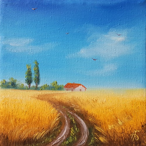 Campo grano dorato - campo,