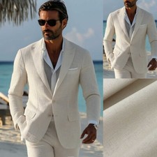 Tuta uomo lino monopetto pizzo