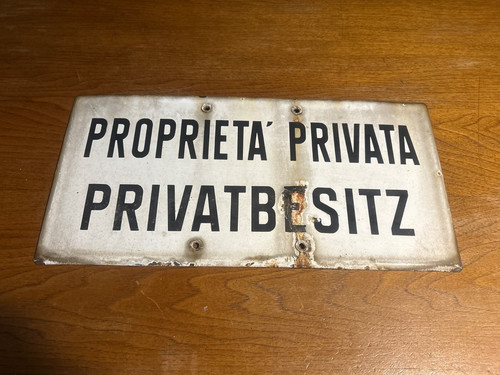 Targa smaltata propieta - l,