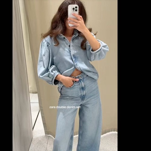 Camicia denim zara - camicia,