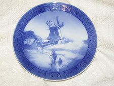 Piatto natalizio 1963 Royal Copenhagen Kai Lange mulino a vento Vindmolle Danimarca 7"