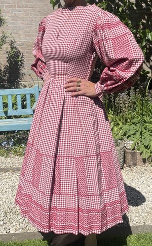 Abito gingham vintage aderente - gingham,