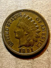 Penny testa di indiano 1891
