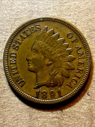 Penny testa indiano 1891 - testa,
