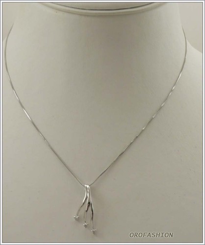 Girocollo oro bianco 18kt - bianco,