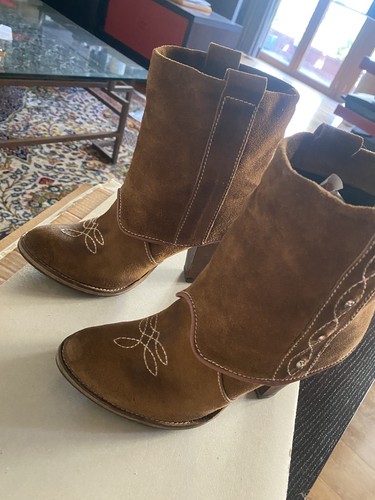 Stivaletti camoscio cowboy