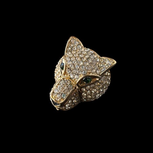 Anello grande giaguaro - , strass