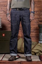 Jeans da uomo Simple&Raw Union Baker 16 oz bianco scamosciato denim slim vestibilità dritta