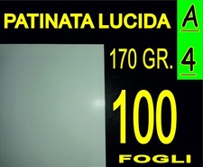 100 FOGLI Carta 170 gr fotografica patinata lucida x stampante laser A4